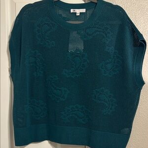 DR2 Teal Paisley Knit Sweater
